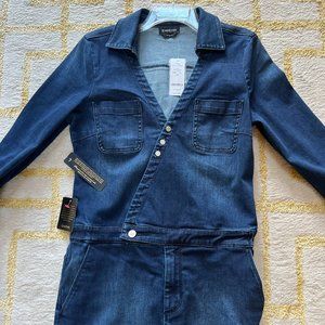 NWT: Bebe Denim Surplice Utility Romper